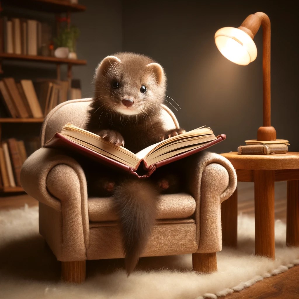 Minky in his cosy reading chair